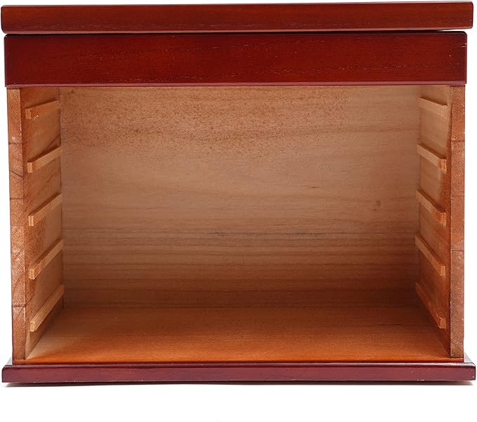 Eapmic Extra Large Four-Leaf Carved 6 Layers Wooden Jewelry Box Jewelry Case Cabinet Armoire Ring Necklacel Gift Storage Box Organizer (Brown)