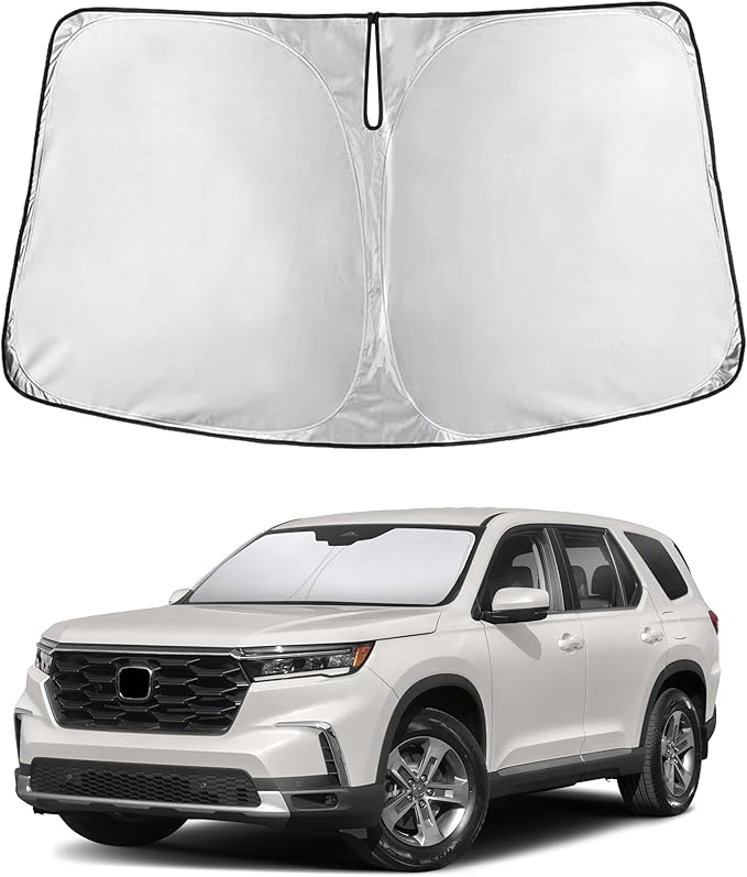 Econour Windshield Sun Shade for Honda Pilot 2016–2023 2024 2025 2026, Custom Front Windshield Sunshade, Reflective UV & Heat Protection Car Sun Shade, Foldable Windshield Cover, Car Accessories