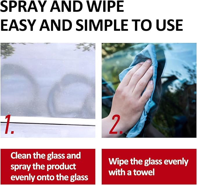 Mecarsee Glass Coating Spray for Car Windshield - Long-Lasting Hydrophobic Protection, Prevent Fogging, UV Shield - Improves Visibility in Rain & Snow - Easy to Apply