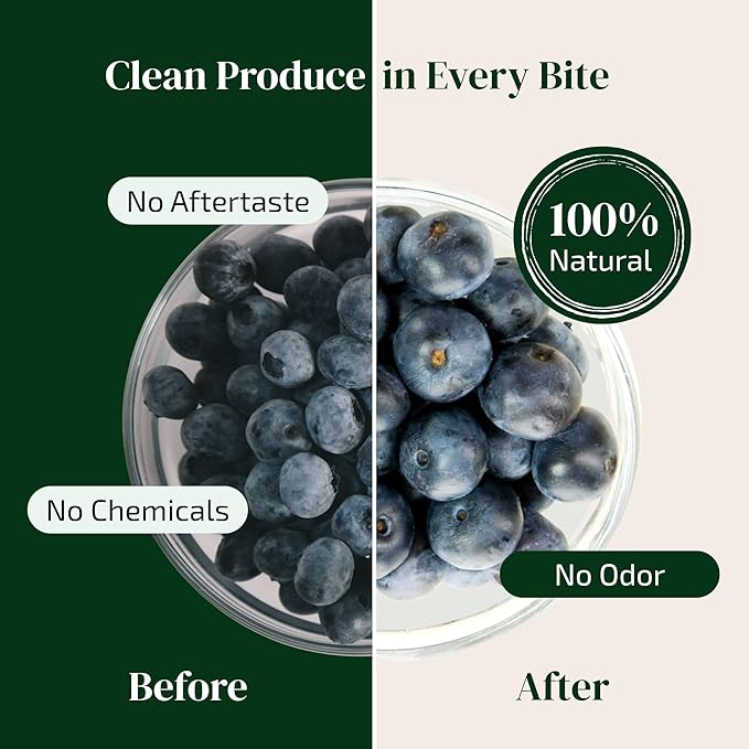 The Green Alcove Fruit and Vegetable Wash Powder - Produce Cleaner - Removes Dirt & Residue - 4.2 oz