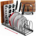 Better Things Home 12-Slot Adjustable Pan and Pot Lid Organizer with Scratch-Free Pads, Expandable Pot Lid Holder Rack for Cabinet, Pots and Pans Organizer Inside Cabinet