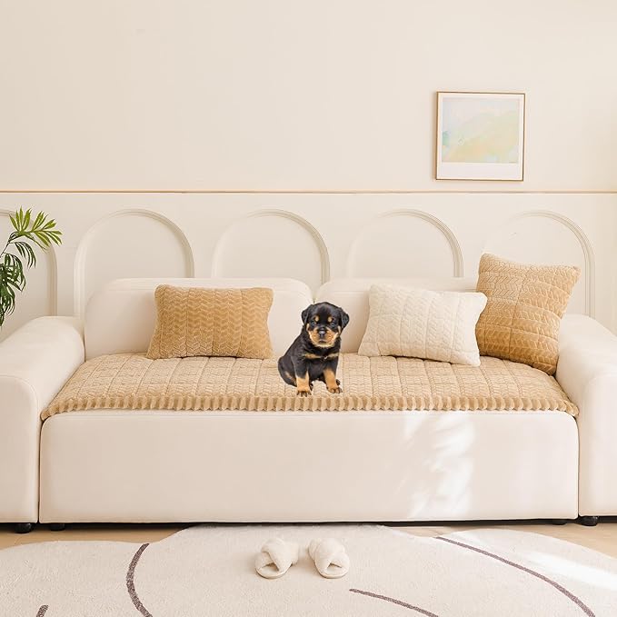 Mivnue Pet Couch Cover Protector Sofa Covers for Pets Washable Non Slip Couches and Sofas Dog Mat (Coffee, 27.6" x 70.9")