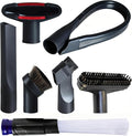 GIBTOOL Universal Vacuum Attachments for Shop Vac Accessories 1 1/4" and 1 7/8" Vacuum Hose Adapter Kit, Vacuum Brush Attachment Flexible Crevice Tool, Vacuum