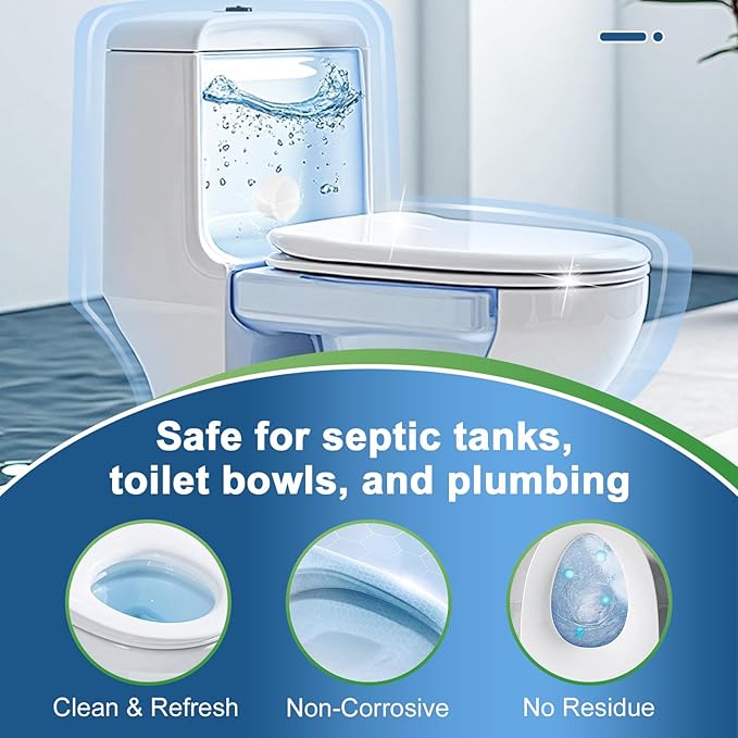 Msvvko Toilet Bowl Cleaners, Bleach Tablets 100 PACK, Automatic Cleaner for Tank, Effectively Eliminate Limescale, Stains & Odor, Continuous Cleaning for Bathroom & Toilet