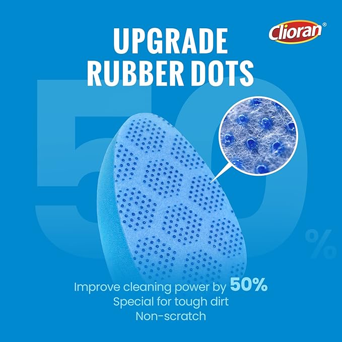 Clioran Leak Proof Dishwand Refills with Scrub Dots,Non Scratch Sponge Heads for Dish Wand,20% Thicker Heavy-Duty Scrubber Replacement,Fits Most Handles,Works with All Dish Soaps,Ideal for Kitchen
