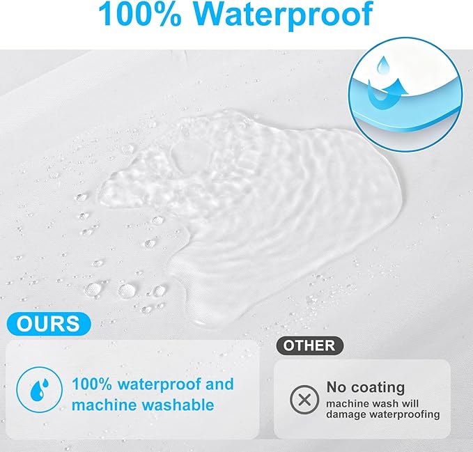 Waterproof Fabric Shower Curtain Liner - TPU Waterproof Lamination with 3 Magnets, Machine Washable Liner, 71x78 Inch Soft Cloth Shower Curtain, Moisture-Resistant Shower Liner for Bathroom (White)