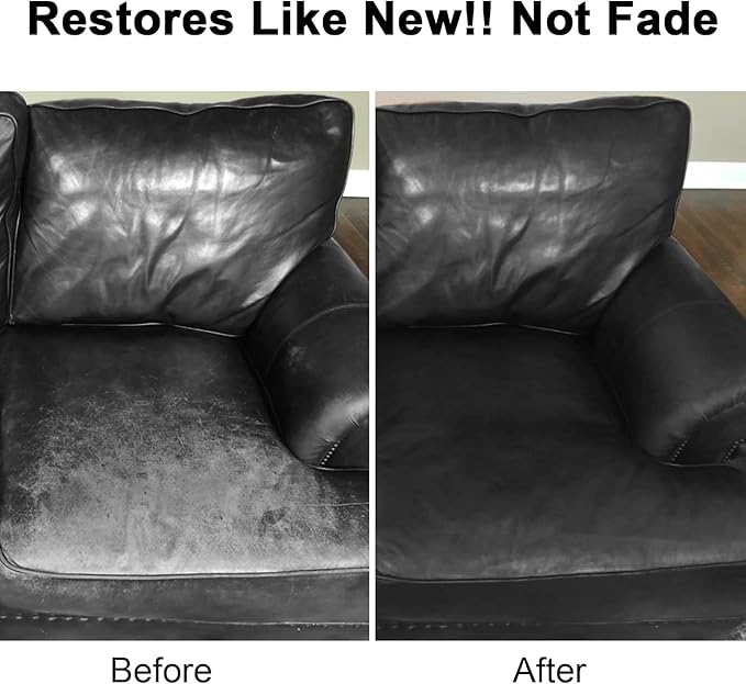 drtulz Black Leather Recoloring Balm, Leather Color Restorer Conditioner, Leather Repair Kits for Vinyl Furniture, Sofa, Car Seats, Shoes - Repair Leather Color on Faded & Scratched Leather Couches