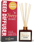 Holiday Diffuser, Holiday Reed Diffusers for Home Christmas Décor - w/Apple & Spice I Infused w/Essential Oils I 3.75 OZ Oil I Long-Lasting Scent Lasts 4-6 Month's I Made in The USA