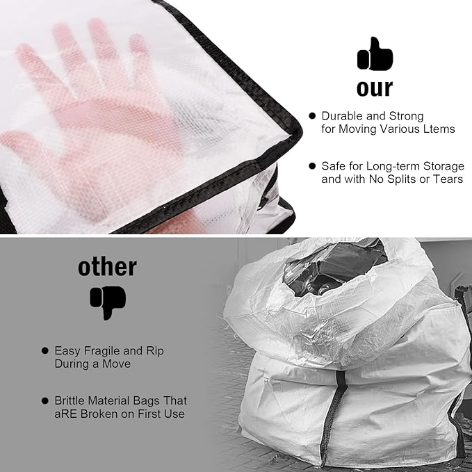 3 Pack 25 inches Wreath Storage Container,Extra Large Transparent Rectangular Ornament Storage Bags,Moving Bags,Perfect for Wreaths,Bedding,Daily necessities,Gifts,Waterproof,Reusable,Foldable