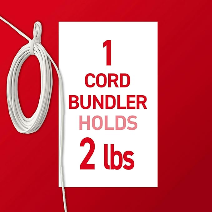 Command Cord Bundlers, Damage-Free Hanging Cord Organizer, No Tools Cord Bundler for Hanging Electrical Cables of Christmas Decorations, 6 Gray Cord Bundlers and 12 Command Strips