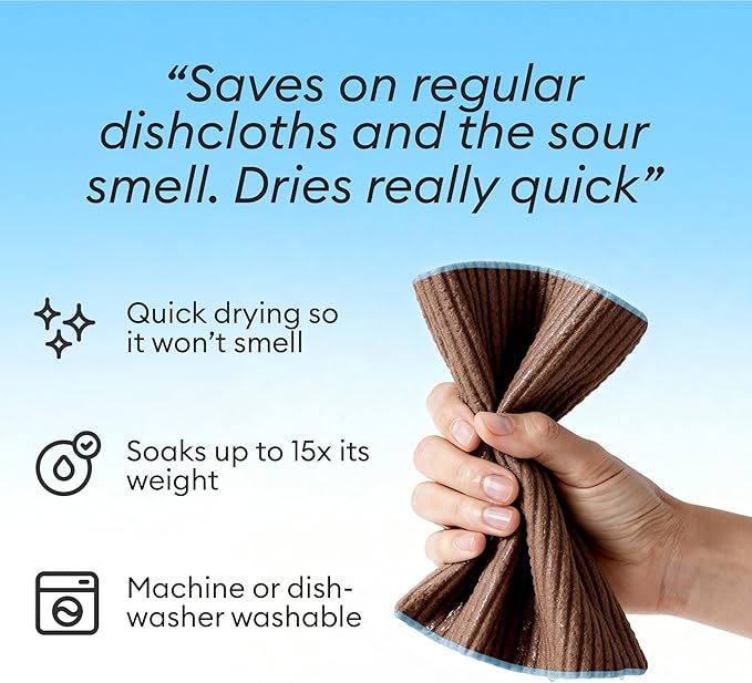 Vove Swedish Dishcloths 5-Pack, Nordic Nature - FSC Certified Cellulose & Cotton, Oeko-TEX Standard 100, Reusable Washable Kitchen Cleaning Cloths, Eco Friendly Floral Design