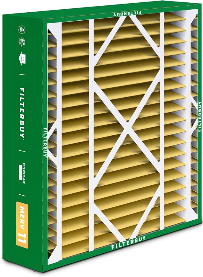 Filterbuy 20x21x5 Air Filter MERV 11 Superior Pet & Allergy Defense (2-Pack), Electrostatic Pleated HVAC AC Furnace Filters Replacement for Lennox and Electro-Air (Actual Size: 19.88 x 20.50 x 4.38)