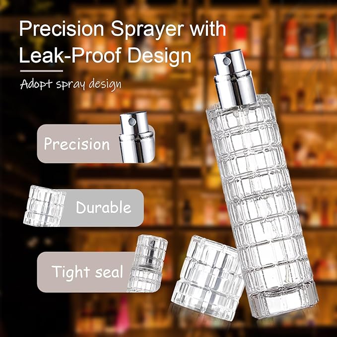 Premium Glass Atomizer Spray Bottle - 30ml Refillable Cocktail & Coffee Mister, Leak-Proof Food Safe Design for Vermouth, Bitters, Essential Oils, Bar & Kitchen