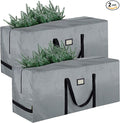 BALEINE 9 ft Christmas Tree Storage Bag, Heavy Duty Extra Large Artificial Christmas Tree Bag with Reinforced Handles and Dual Zippers Wide Opening (Grey, 2PK Combo)