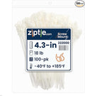ZipTie.com 4.3-Inch Natural Zip Ties With Screw Hole - 18-lb Tensile Strength Cord Management & Secure Mounting - Indoor & Outdoor Multi-Purpose Tie Wraps (100-Pack)