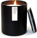 Calyan Wax Co. Musk & Teakwood Scented Candle - 75 Hour Burn - Luxury Non Toxic Soy Wax Candles - Long Lasting Black Tumbler Jar Candle for Home - 10.2oz