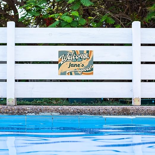 Custom Pool Sign, Fun Welcome To the Pool For Décor Sign, 10x14 Inches, Rust Free .040 Aluminum, Fade Resistant, Made in USA by Sigo Signs