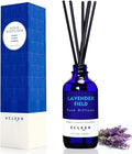 Reed Diffuser Set, Lavender Field Oil Diffuser with Sticks, Long-Lasting Home Fragrance Reed Diffusers for Bathroom Shelf Office Decor, Luxury Air Fresheners 3.7 oz(110ml)