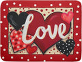 Love Heart Dish Drying Mat 18"x24" Red Dots Microfiber Dish Rack Mat Holiday Absorbent Fast Dry Draining Pad for Kitchen Counter Bar Sinks