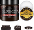 SHABEIBEI Leather Recoloring Balm with 100ml Mink Oil, Dark Brown Leather Repair Kit and Scratch Remover for Furniture, Car Seats, Sofas, Dye & Restorer for Couches, Vinyl, PU, Faux