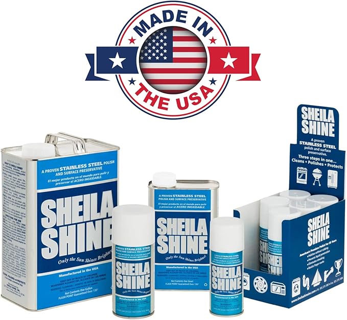 Sheila Shine 1 Gallon Stainless Steel Cleaner and Polish - Cleans, Polishes & Protects Kitchen Appliances, Refrigerators, Sinks, Ovens & Grills - Stainless Steel Sink Cleaner