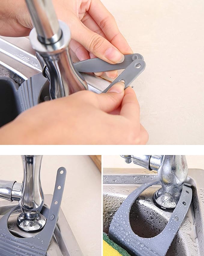 YYaaloa Sink Basket Sink Strainers Basket Corner Sponge Caddy for kitchen sink Kitchen Drain Shelf Sink Storage Holder (style 2- Sage Green and Gray)