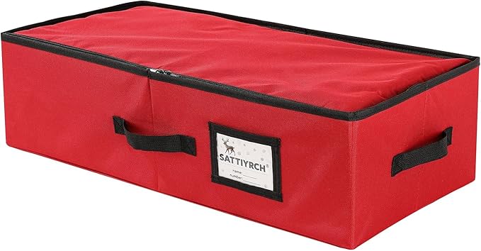 Sattiyrch Christmas Ornament Storage Box,Box Contributes Slots for 64 Holiday Ornaments 3-Inch Underbed Storage