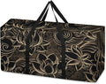 Extra Large Storage Bag with Zipper 54 Gallon Moving Bags Heavy Duty Christmas Tree Storage Bag Packing Bags for Moving, Storage Totes Duffle Bag Waterproof Containers for Organizing (Golden Lotus)