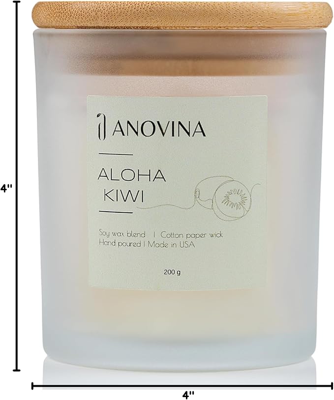 Anovina Fruity Scented Candle – Juicy Blend of Passionfruit, Pineapple, Kiwi & Coconut – Non-Toxic Soy Wax Blend – Candle Gifts for Women, Home or Kitchen