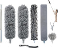 Microfiber Feather Duster with Extension Pole 100 Inches, (8 PCS), Cleaning Brush, Dusters for Cleaning High Ceilings, Cobwebs, Blinds, Cars, Reusable, Washable, Extendable, Ceiling Fan Cleaner Duster