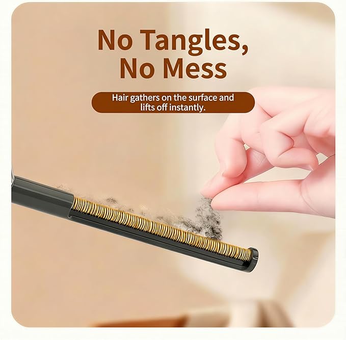 Washable Sticky Lint Roller for Pet Hair - Reusable 2-in-1 Dog & Cat Hair Remover Tool with Metal Fabric Shaver - Portable Gel Dust Cleaner for Couch, Carpet, Clothing (Cherry Red)