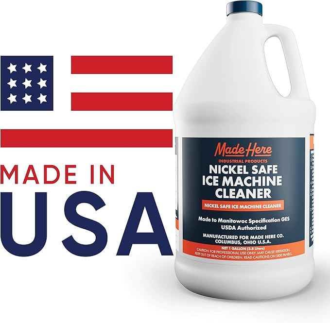 Made Here Co. Ice Machine Cleaner - Nickel-Safe Descaler for Effective Cleaning- Ideal for Nickel Components - Ideal for Home or Commercial Use, 1 Gallon, Pack of 1