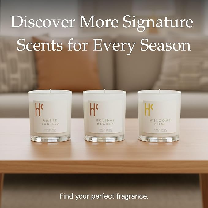 Amber Vanilla Fragrance - Single Wick Soy Candles - Up to 60 Hour Burn Time, Cruelty-Free Soy Candle Wax Blend - Warm Golden Amber & Vanilla Fragrance (9 oz)