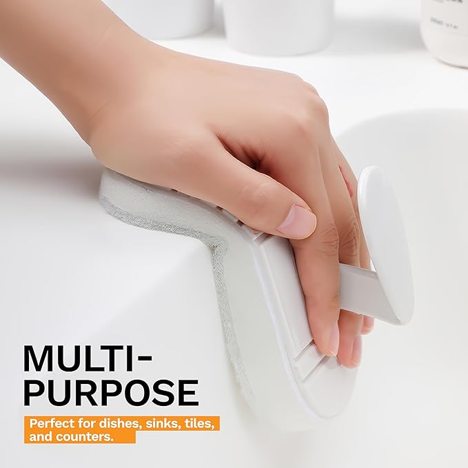 Flexible Handle Design – Our Bendable Brush with 6 sponges and 1 Handle reaches deep pots, Corners, and Curved Areas with Ease, Giving Better Cleaning Control Than Ordinary Kitchen sponges.