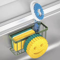 MURLONG Sponge Holder Smiley Face,Sink Caddy,Sink Organizer with 2 Suction Cups/1 Adhesive Strips,Designed for Sponge,Soap,Dish Brush,Scrubber - Green
