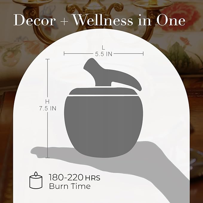 Luxury Apple Scented Candle – Large 40oz Jar with Soy Wax Blend & 1 Cotton Wick – Long Burn Time 180-220 Hours – Fall Candles, Fall Scented Candles, Soy Candles for Home & Holiday Décor (Silver)