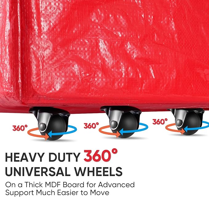 BALEINE 9 ft Rolling Christmas Tree Storage Bag, 3 Swivel Wheels for Easy Moving, Heavy Duty Extra Large Artificial Christmas Tree Bag with Reinforced Carry Handles and Fixed Buckle (Grey)