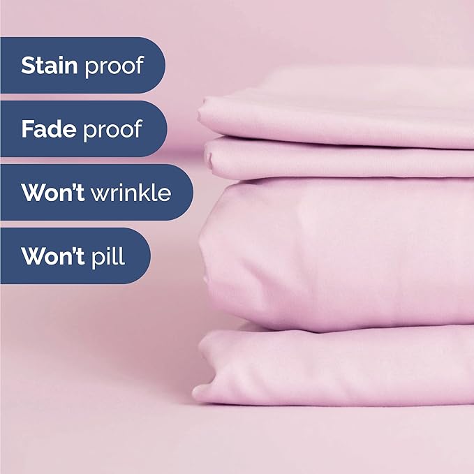 Twin 4 Piece Sheet Set - Comfy Breathable & Cooling - Ultra-Soft Hotel Luxury Bedding Set with 8-16 Inch Deep Pockets - 1 Flat & 1 Fitted Sheet & 2 Pillowcases - Wrinkle Free & Easy Care - Light Pink