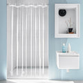 EurCross 74 inch Long Stall Shower Curtain Liner with 5 Magnets and Hooks, 9G Premium Clear PEVA Small Plastic Bathroom Shower Curtain 54x74, 9 Metal Grommets