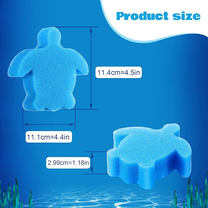 Patelai 40 Pcs Hot Tub Sponge Spa Cleaning Sponges for Hot Tub Oil Absorbing Cleaning Scum for Spa, Bathtub and Swimming Pool to Soak up Oils Bathtub Accessories(Turtle Style)