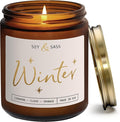Winter Candle, Christmas Candles Scented - w/Orange, Cinnamon & Vanilla - Infused with Essential Oils I Winter Candles I 9oz, 50Hr, Made in USA