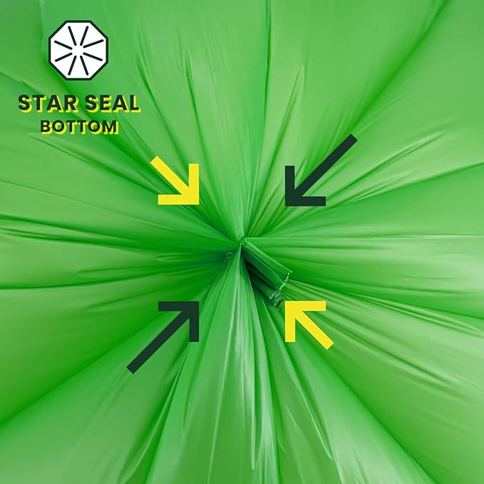 TERRACOR 3 Gallon Compostable Trash Bags, Compost Bags for Countertop Bin, 200 Count (Pack of 2) BPI Certified and Meet The ASTM D6400 Standard