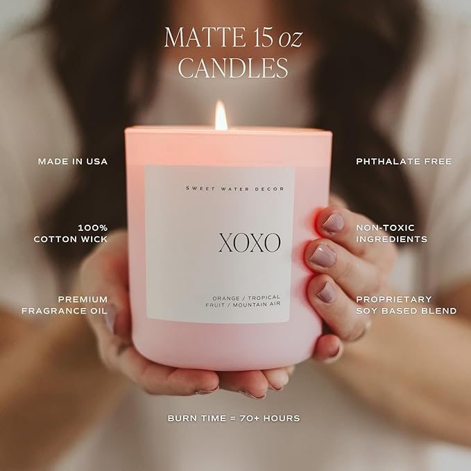 Sweet Water Decor Best Mom Ever Scented Candles - Soy Candles with Lemon, Rosemary, Jasmine, Honey, Violet, Sea Salt, Amber & Musk - Candle Wax with 70 Hours Burn Time - 15Oz Pink Matte Jar Candles