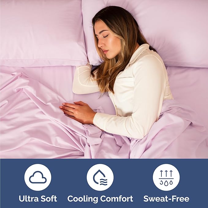 Twin 4 Piece Sheet Set - Comfy Breathable & Cooling - Ultra-Soft Hotel Luxury Bedding Set with 8-16 Inch Deep Pockets - 1 Flat & 1 Fitted Sheet & 2 Pillowcases - Wrinkle Free & Easy Care - Light Pink
