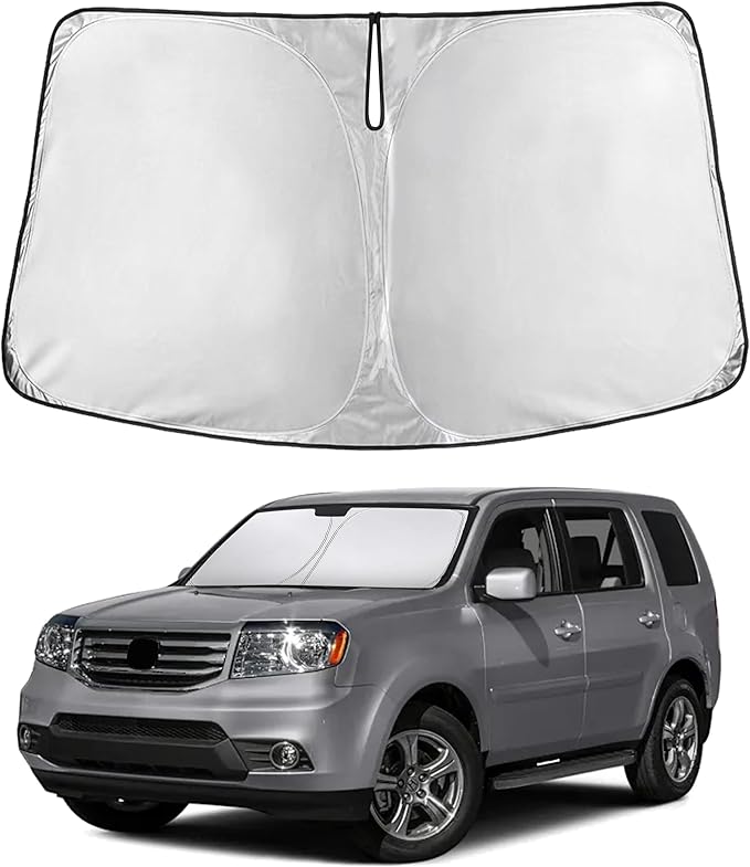 EcoNour Custom Windshield Sun Shade for Honda Pilot 2009–2015 | Family SUV Front Window Heat & UV Shield | Foldable Multi-Layer Sun Cover