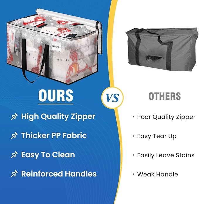 Clear Heavy Duty Extra Large Moving Bags, Reinforced Handle and Double Zipper, Storage Bags Alternative to Moving Box (10 Packs)