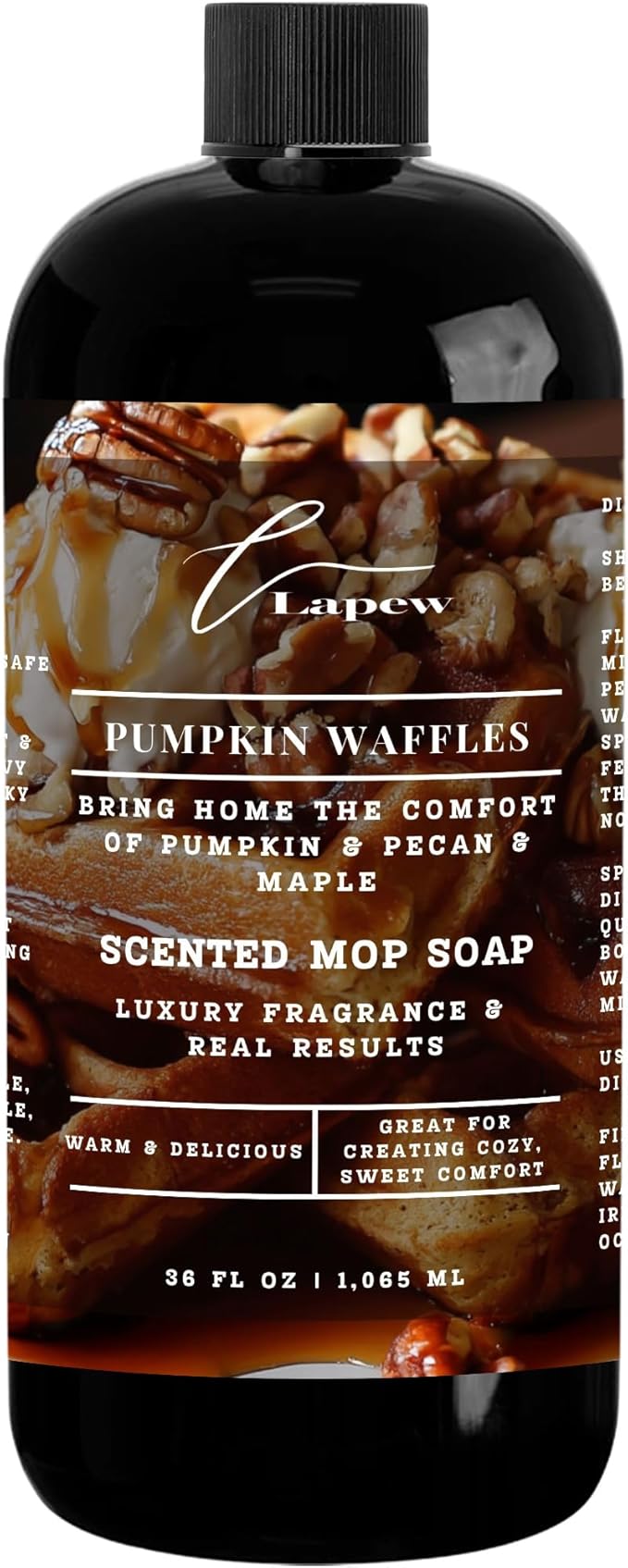 Lapew Pumpkin Waffles Scented Mop Soap Concentrate 36 oz | Premium Fragranced Floor Cleaner | Streak-Free | Hard Floor Cleaning Solution | Eco Friendly | Made in USA (Pecan Pumpkin Waffles)