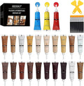SEISSO Wood Furniture Repair Kit -Set of 50, 24 Colors Wood Touch up Fillers, Wood Repair Paint with Scraper and Brushes, Repair Scratches, Cracks, Stains, Hole, for Tables, Laminate, Cabinet, Floors