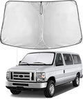 EcoNour Windshield Sun Shade Compatible for Ford Econoline E-Series 1992–2026 | Van Front Window Sunshade | Heavy-Duty Foldable Sun Visor Protector | Blocks UV Rays & Reduces Cabin Heat