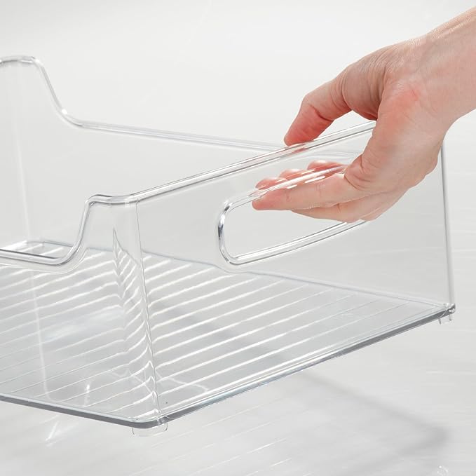 iDesign Stackable Storage Bin with Handles for Pantry or Fridge, Clear, Made in USA